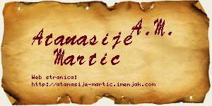 Atanasije Martić vizit kartica